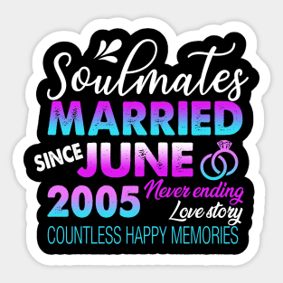 Married Since June 2005,14th Wedding Anniversary Sticker